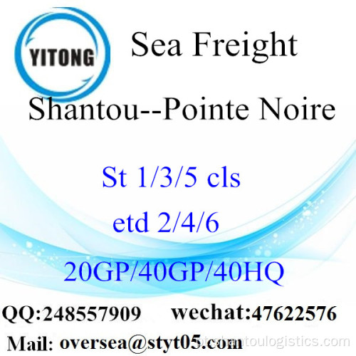 Shantou Porto Mar transporte de mercadorias para Pointe Noire